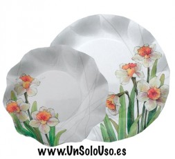 8 Platos desechables Narcisos