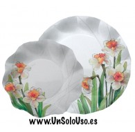 8 Platos desechables Narcisos