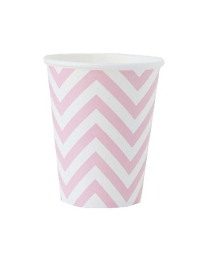 VASOS DE PAPEL CHEVRON ROSA