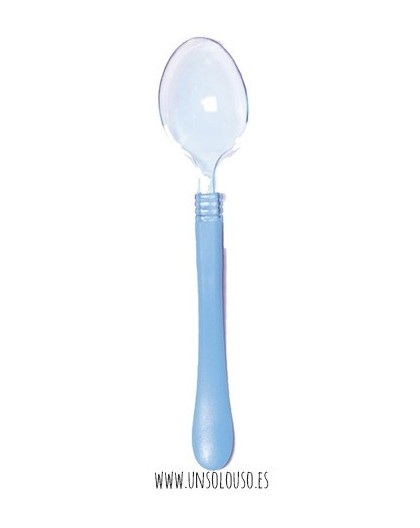 10 Cubiertos de plastico celeste