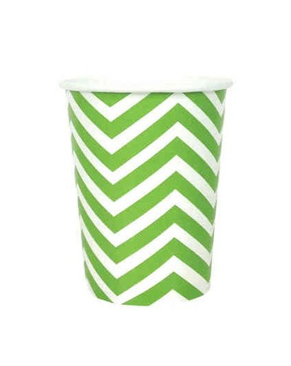 VASOS PAPEL CHEVRON VERDE