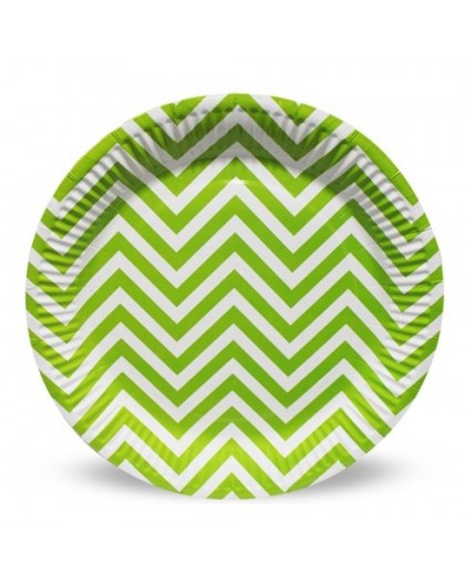 8 Platos Chevron Verde
