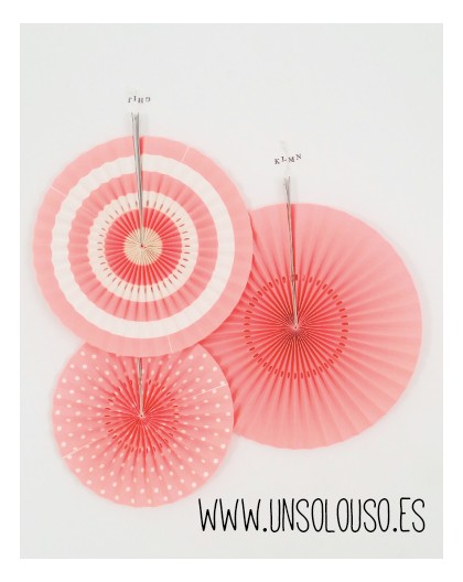 SET DE ABANICOS ROSA