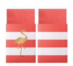 SERVILLETAS CON SOBRES FLAMINGO