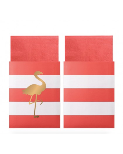 SERVILLETAS CON SOBRES FLAMINGO