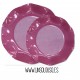 8 Platos bicolor fucsia