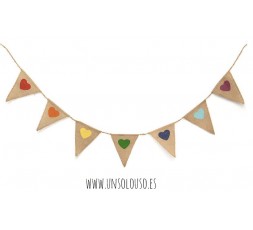 Banderin corazones color