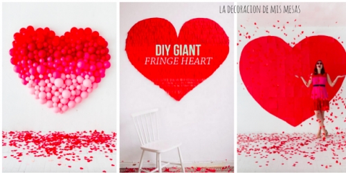 3 Corazones gigantes para decorar una pared