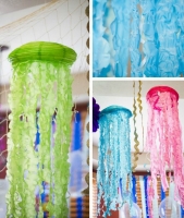 Hacer medusas de papel para colgar
